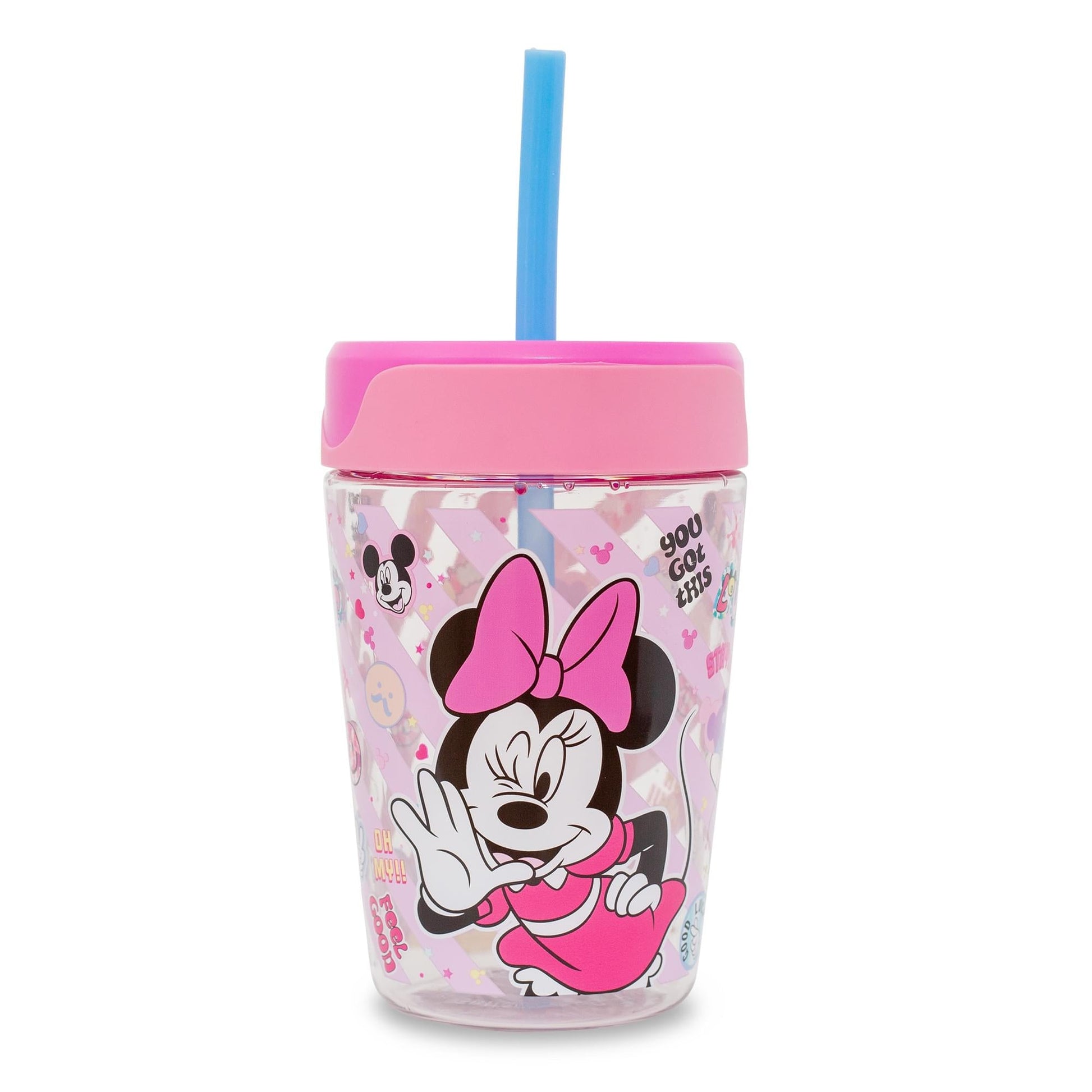 Disney Minnie Mouse Kids Spill-Proof Tumbler With Straw | Holds 18 Ounces