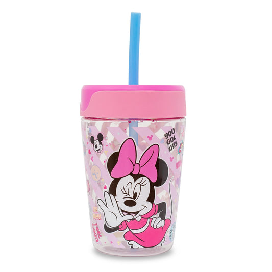 Disney Minnie Mouse Kids Spill-Proof Tumbler With Straw | Holds 18 Ounces