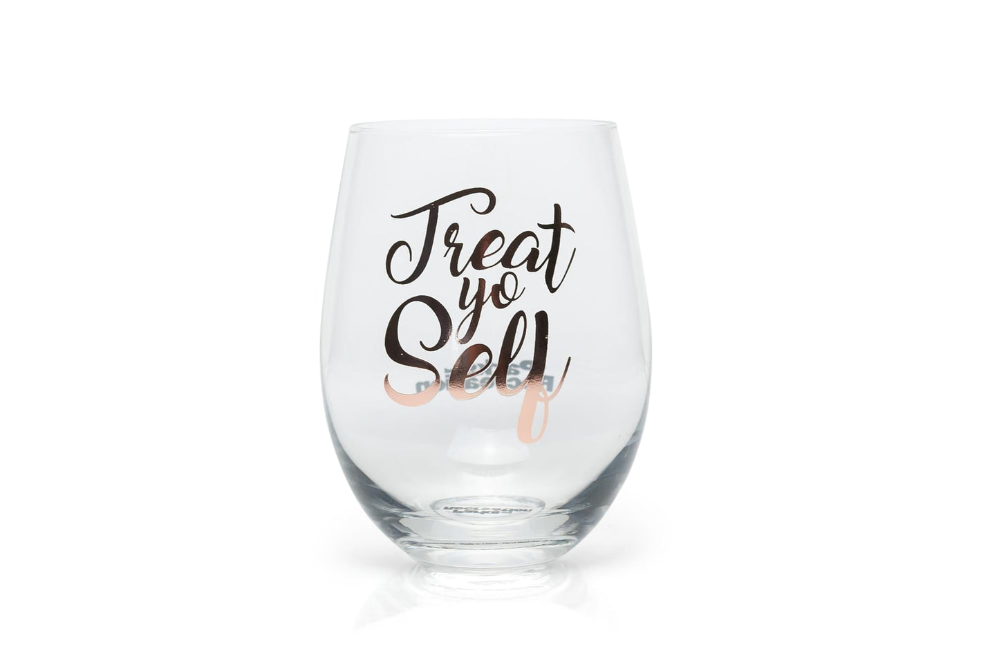 Parks and Recreation Treat Yo Self Stemless Wine Glass | Pink