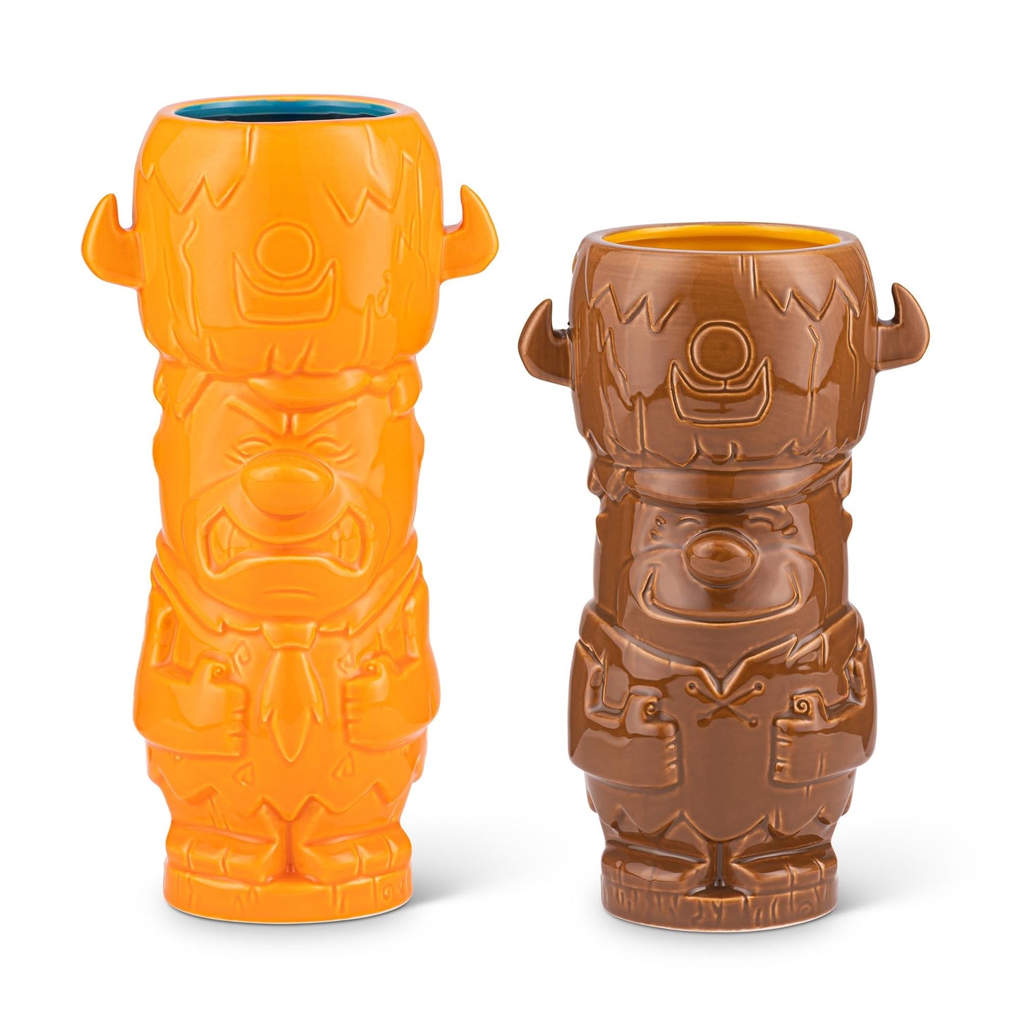 Geeki Tikis The Flintstones Mug Set | Fred & Barney Tiki Mugs | Holds 28 Ounces