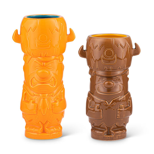Geeki Tikis The Flintstones Mug Set | Fred & Barney Tiki Mugs | Holds 28 Ounces