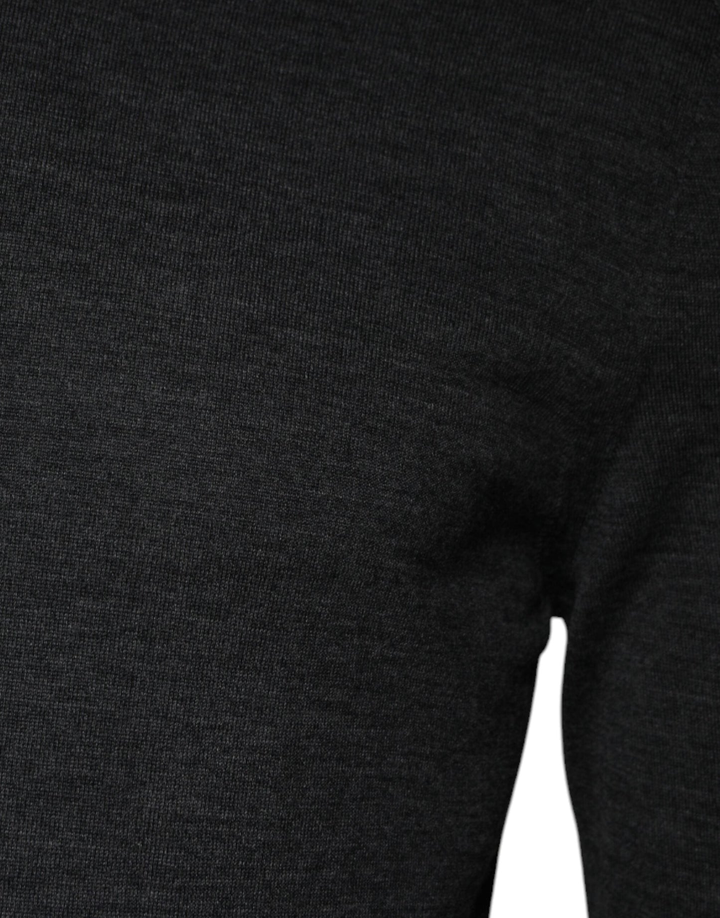 Gray Wool Knit Turtleneck Pullover Sweater