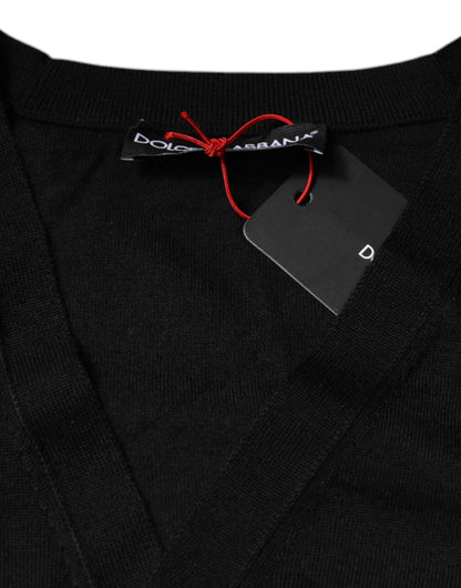 Black Cashmere Button Down Cardigan Sweater