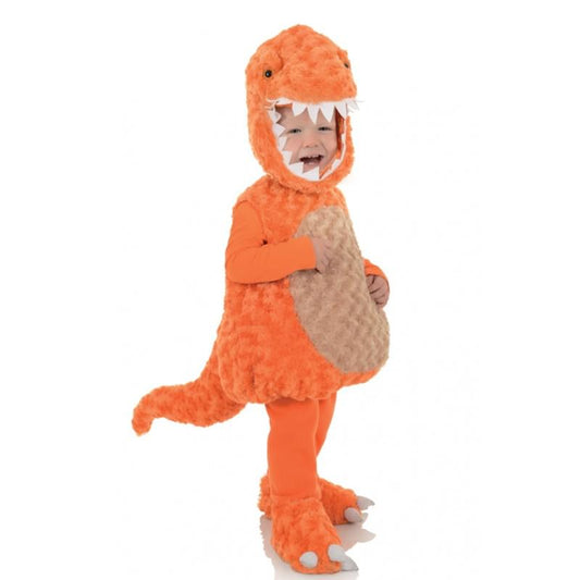Belly Babies T-Rex Orange Dinosaur Toddler Costume L 2-4T