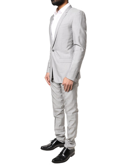 Light Gray Wool GOLD 2 Piece Formal Suit