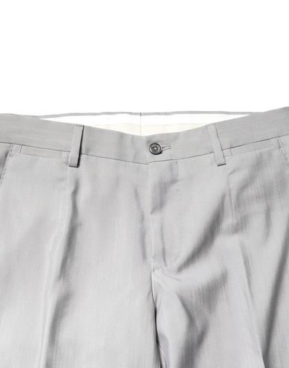 Light Gray Wool GOLD 2 Piece Formal Suit