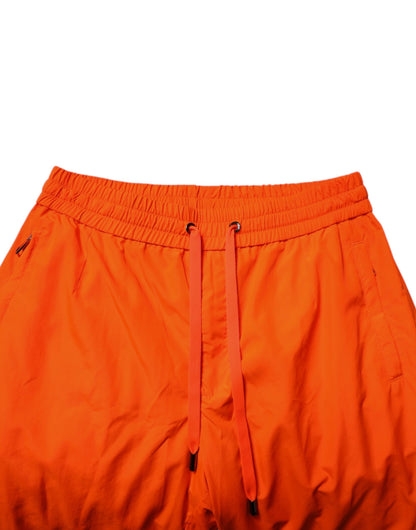 Orange Polyester Men Jogger Sweatpants Pants