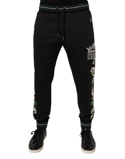 Black Floral King Men Jogger Sweatpants Pants