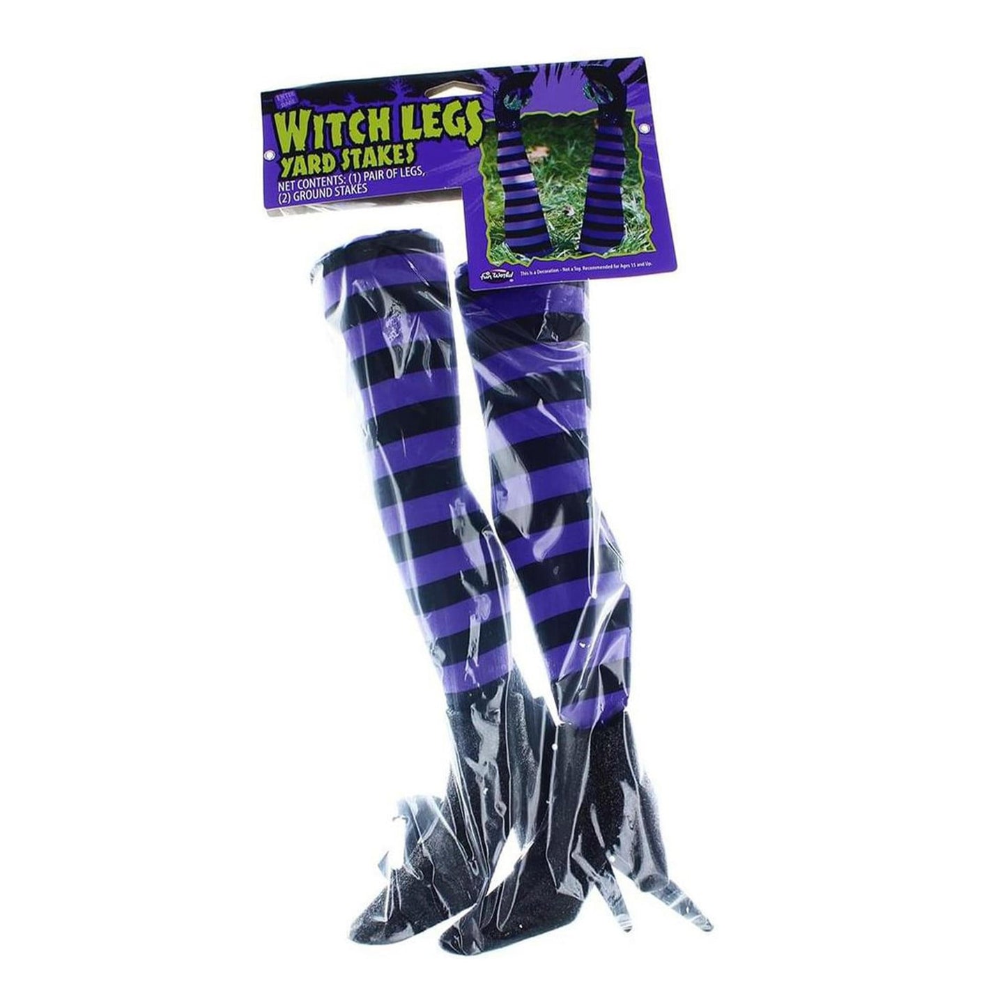 Witch Legs Yard Stakes Purple/Black Halloween Décor