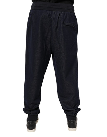 Black Jacquard Jogger Men Sweatpants Pants