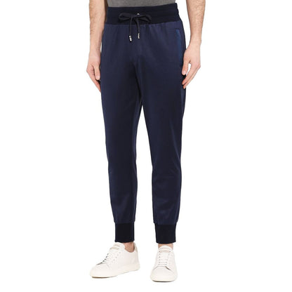 Blue Silk Men Trousers