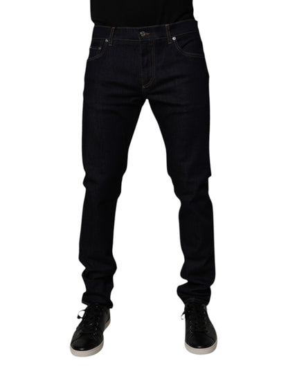 Black Cotton Stretch Men Skinny Denim Jeans