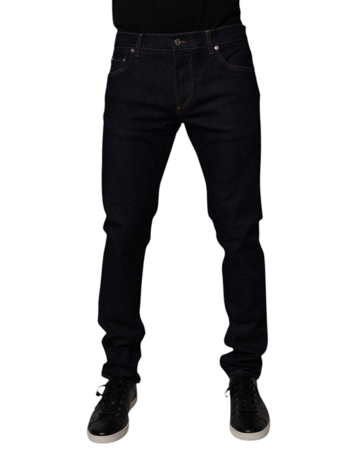 Black Cotton Stretch Men Skinny Denim Jeans