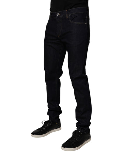 Black Cotton Stretch Men Skinny Denim Jeans