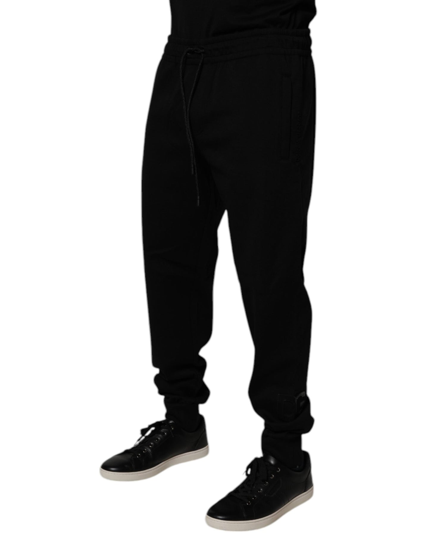 Black Cotton Blend Jogger Sweatpants Pants
