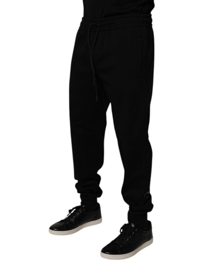 Black Cotton Blend Jogger Sweatpants Pants