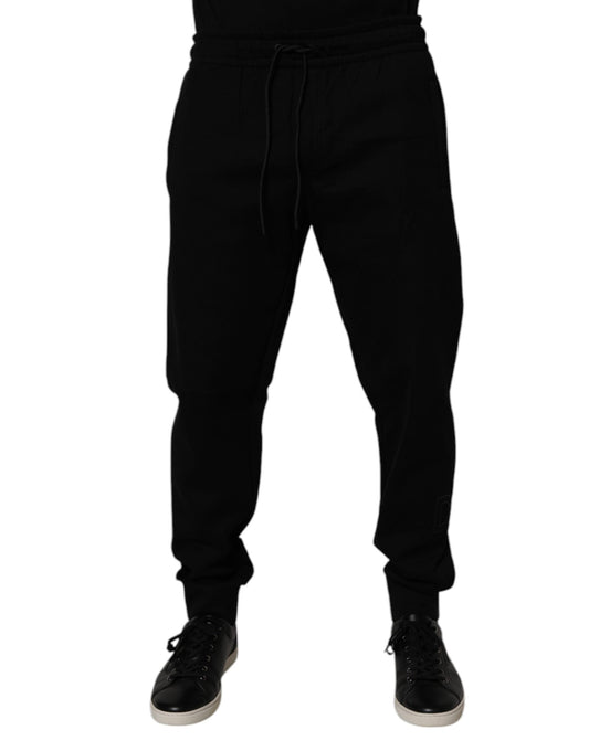 Black Cotton Blend Jogger Sweatpants Pants