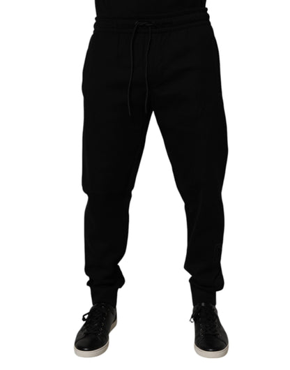 Black Cotton Blend Jogger Sweatpants Pants