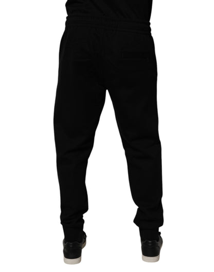 Black Cotton Blend Jogger Sweatpants Pants