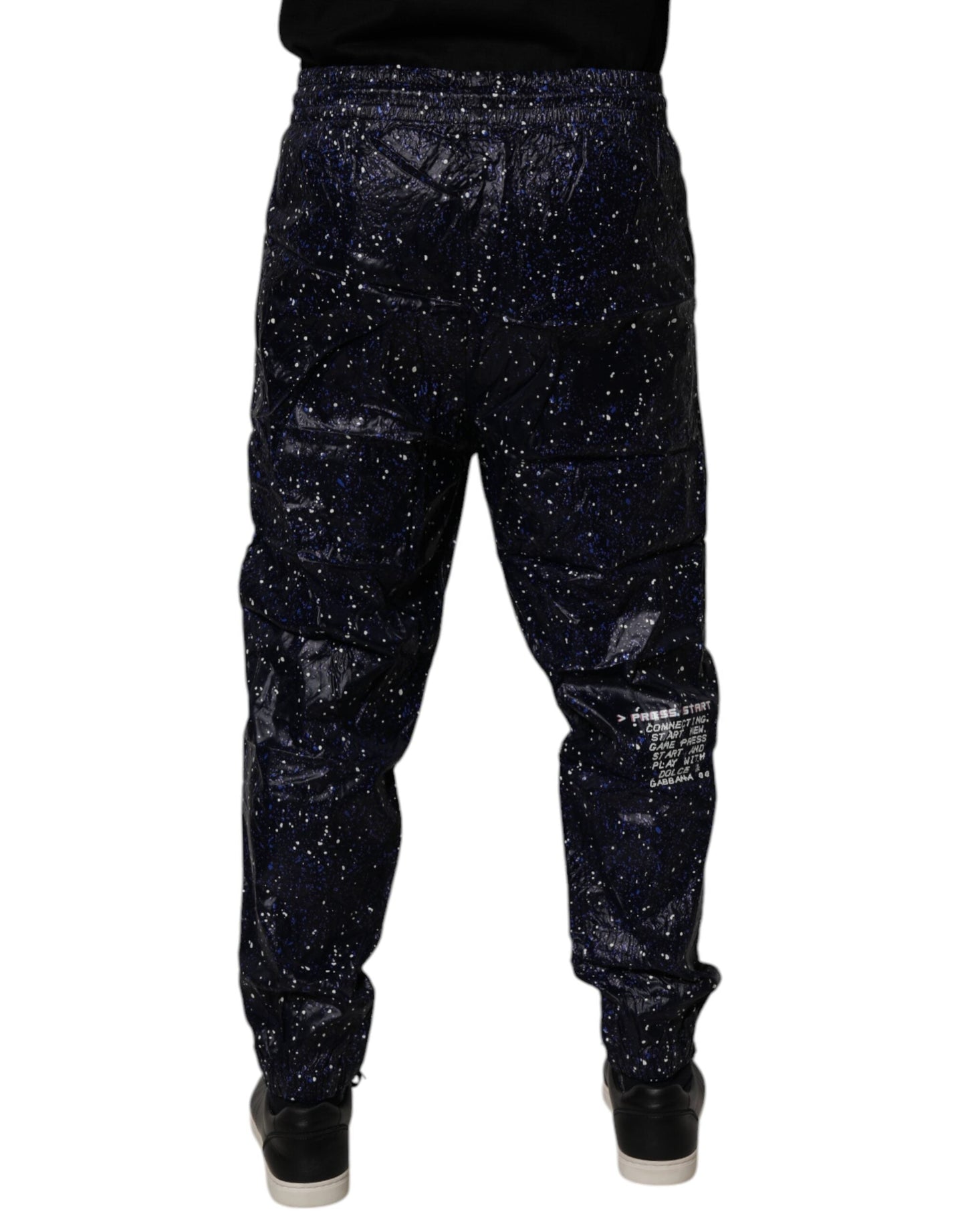 Dark Blue DG Game Print Cotton Jogger Pants