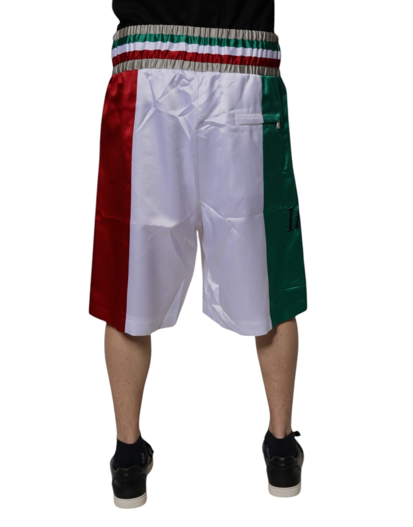 Multicolor Italia Polyester Bermuda Shorts
