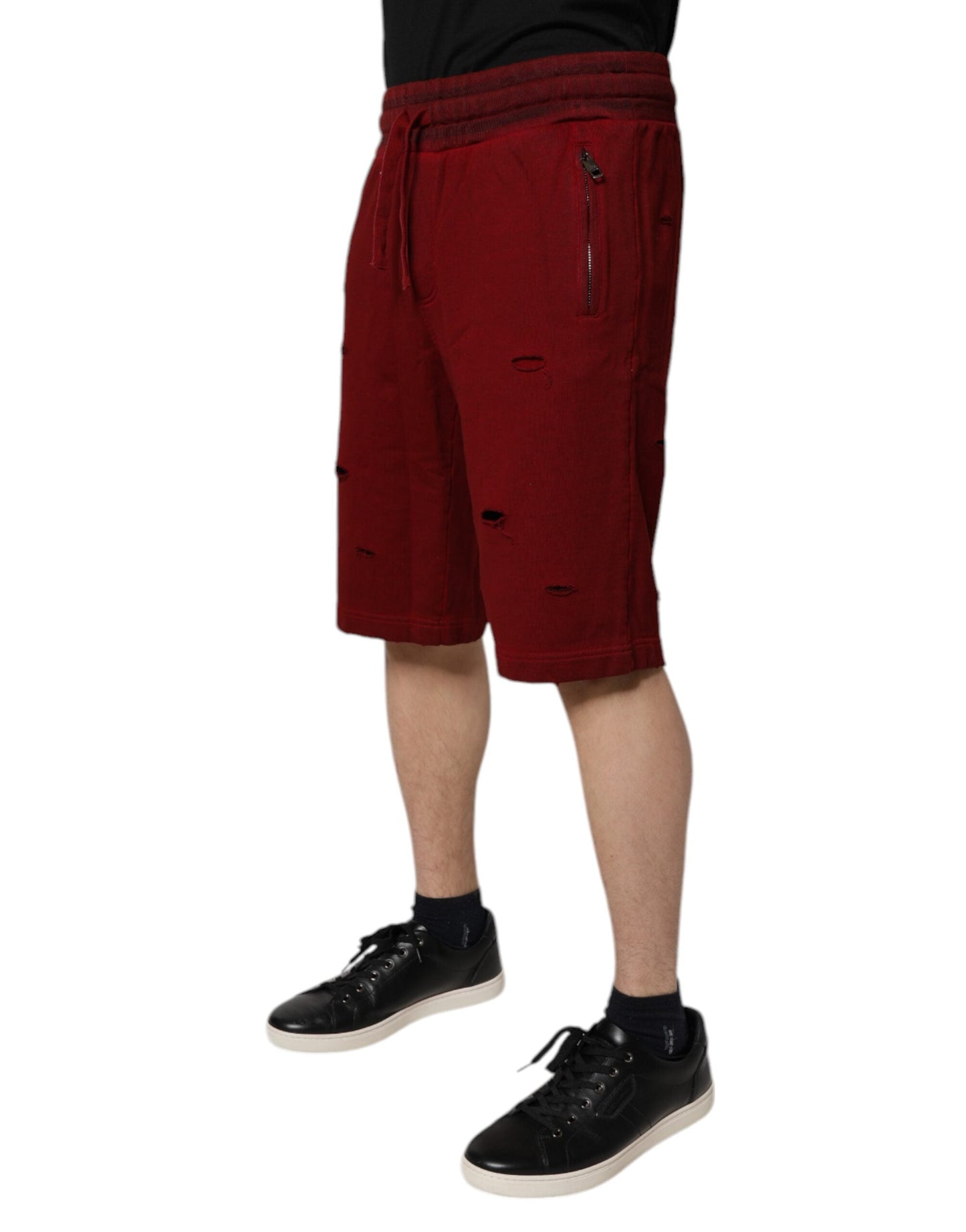 Maroon Rip Style Bermuda Sweatshorts Shorts