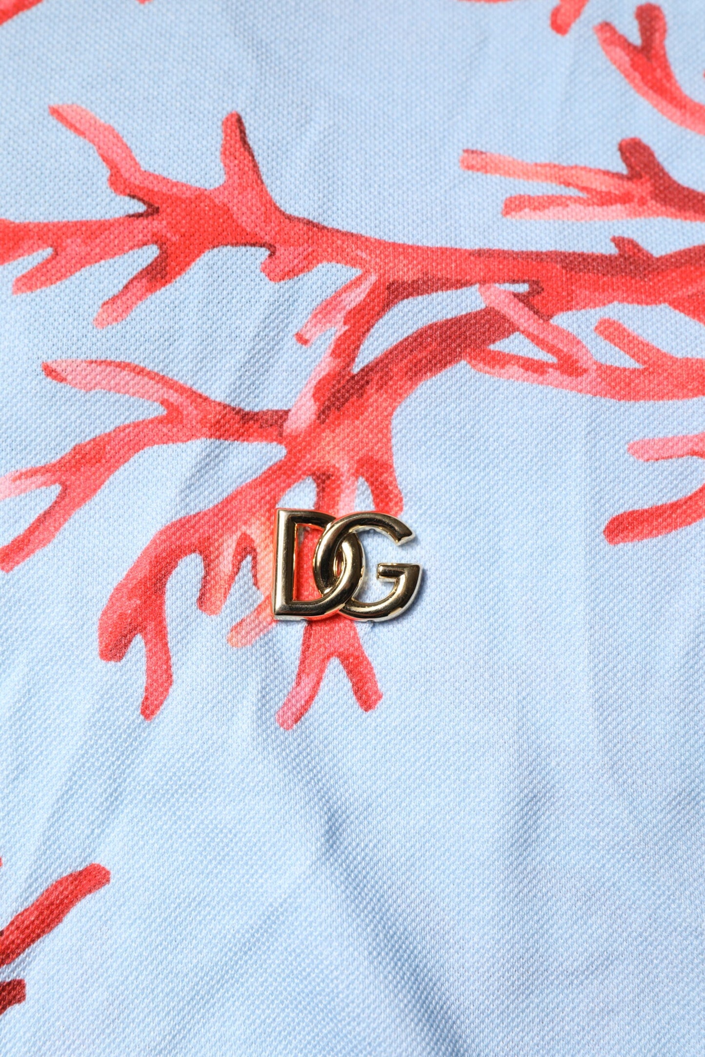 Light Blue Coral Cotton Polo Shirt T-shirt