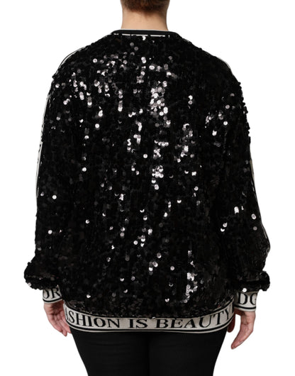Black DG Queen Sequin Pullover Sweater