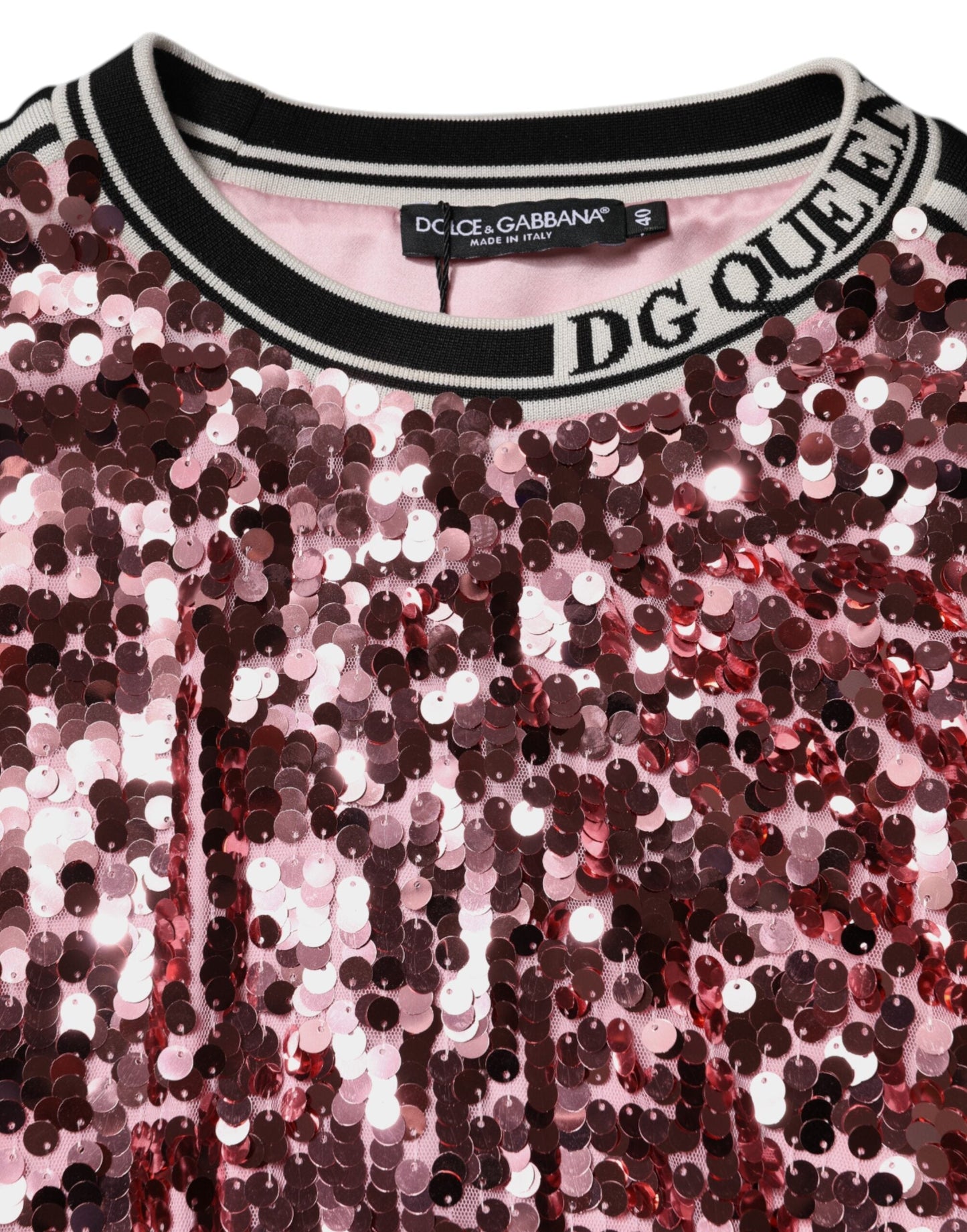 Pink DG Queen Sequin Pullover Sweater