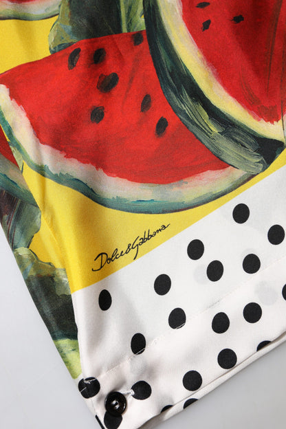 Multicolor Watermelon Collared Shirt Top