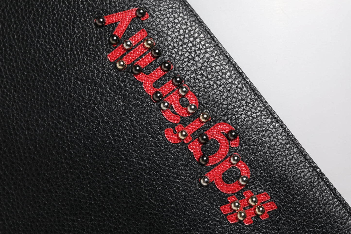 Black #DGFamily Embellished Leather Clutch Bag