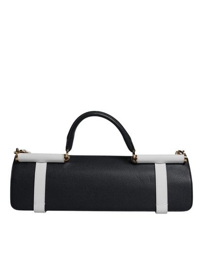 Blue White Calfskin Leather Crossbody Shoulder Bag