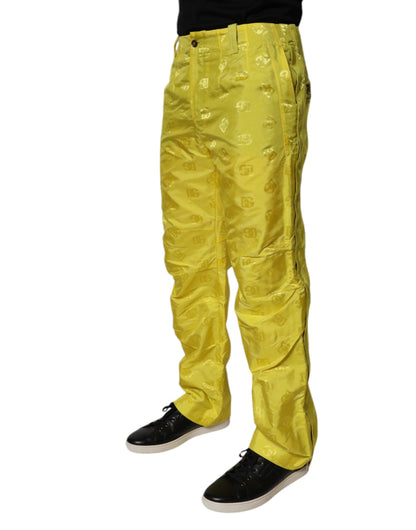 Yellow DG Monogram Polyester Straight Pants