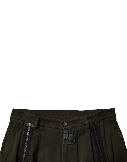 Dark Brown Cotton Jogger Cargo Pants