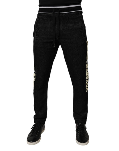 Black Mid Waist Jogger Men Sweatpants Pants