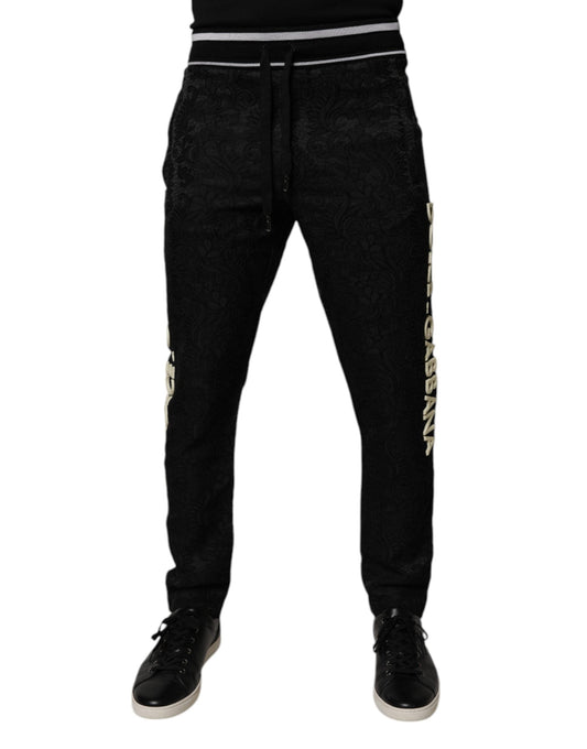 Black Mid Waist Jogger Men Sweatpants Pants