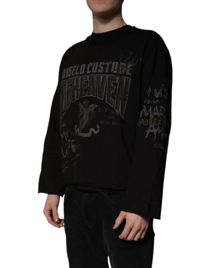 Black DG Heaven Crew Neck Pullover Sweater