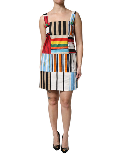 Multicolor Cotton Stripe Sleeveless Dress