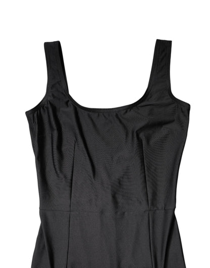 Black Sleeveless Bodycon Women Jumpsuit Dress