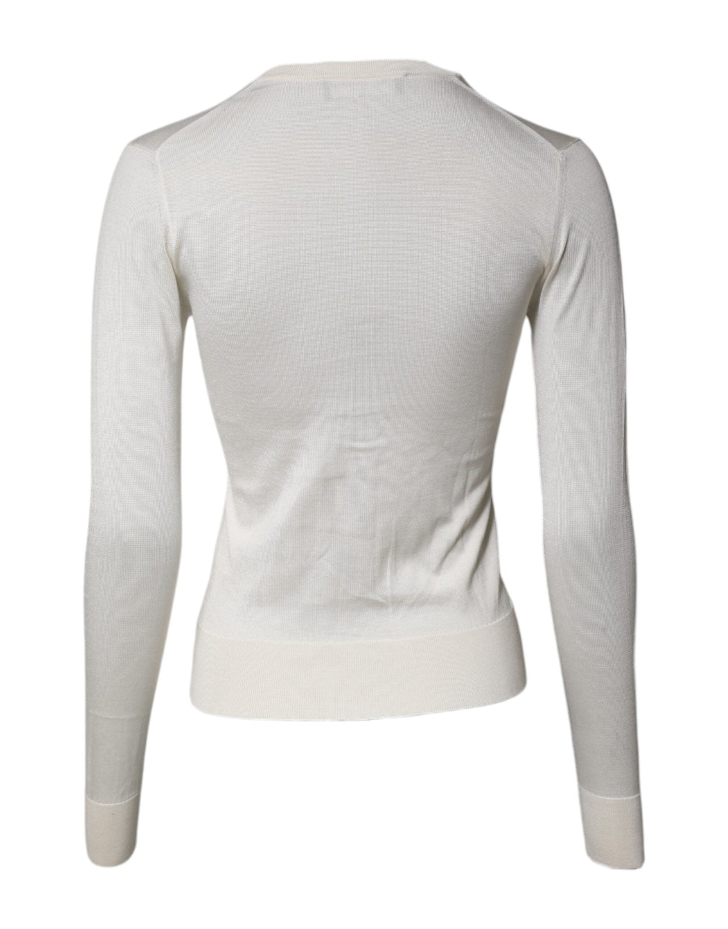 Cream Floral Silk Embellished Cardigan Sweater