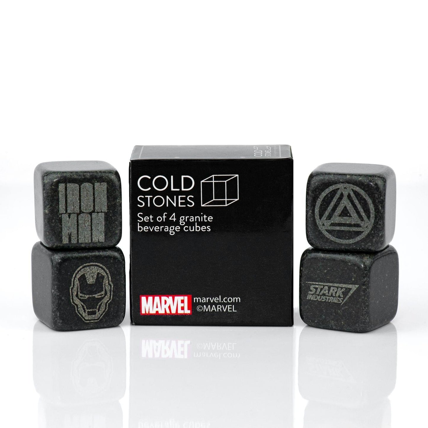 Iron Man Collectible | Marvel Cold Stones Set | Iron Man Granite Beverage Cubes