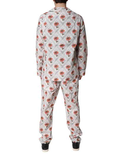 Multicolor Floral Print Cotton Pajama Set Sleepwear