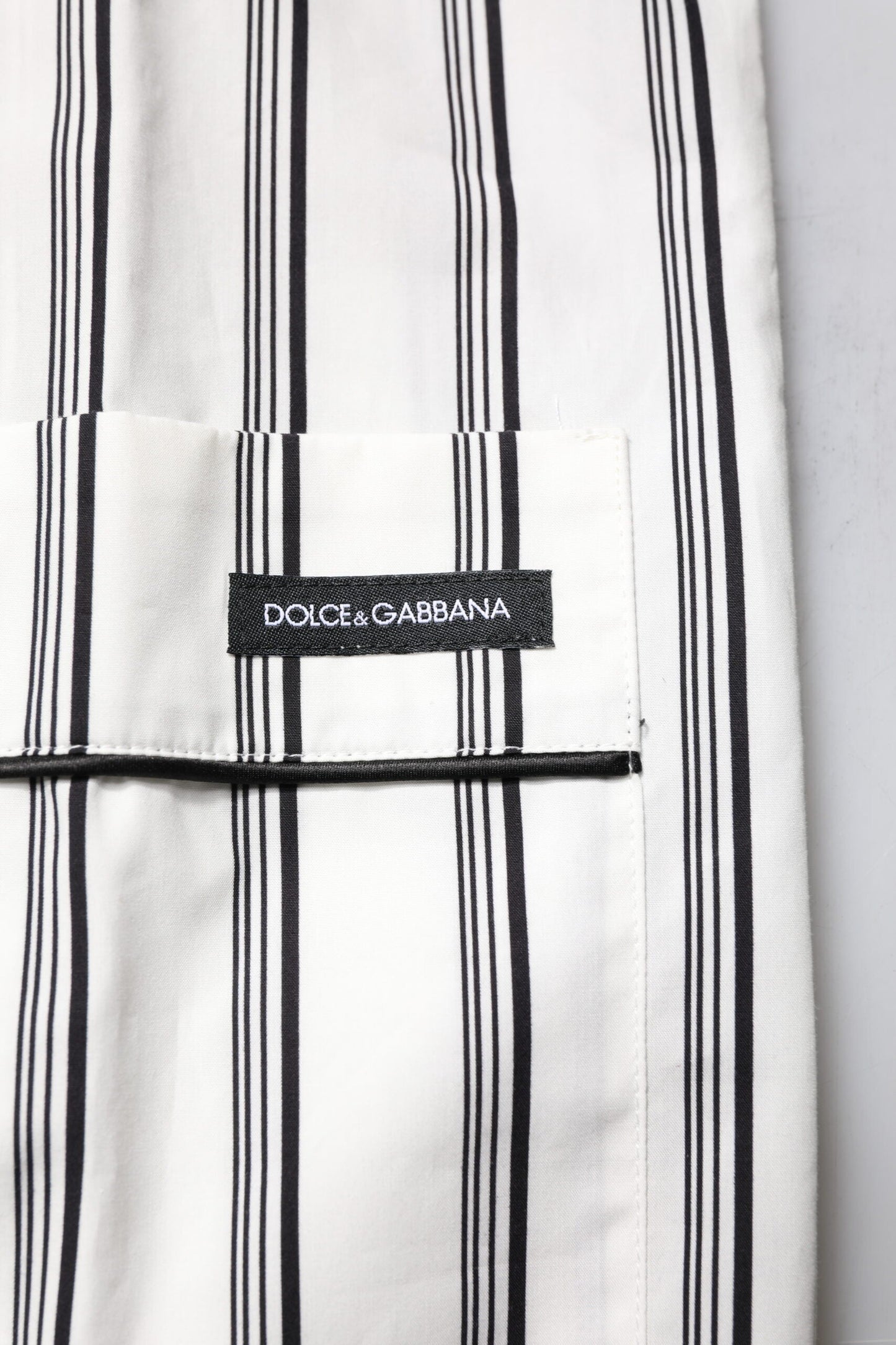 White Black Stripes Cotton Men Pajama Set Sleepwear