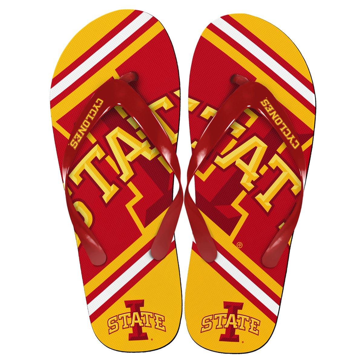 Iowa State Cyclones Unisex Big Logo Flip Flops Medium (W 9-10/M 7-8)