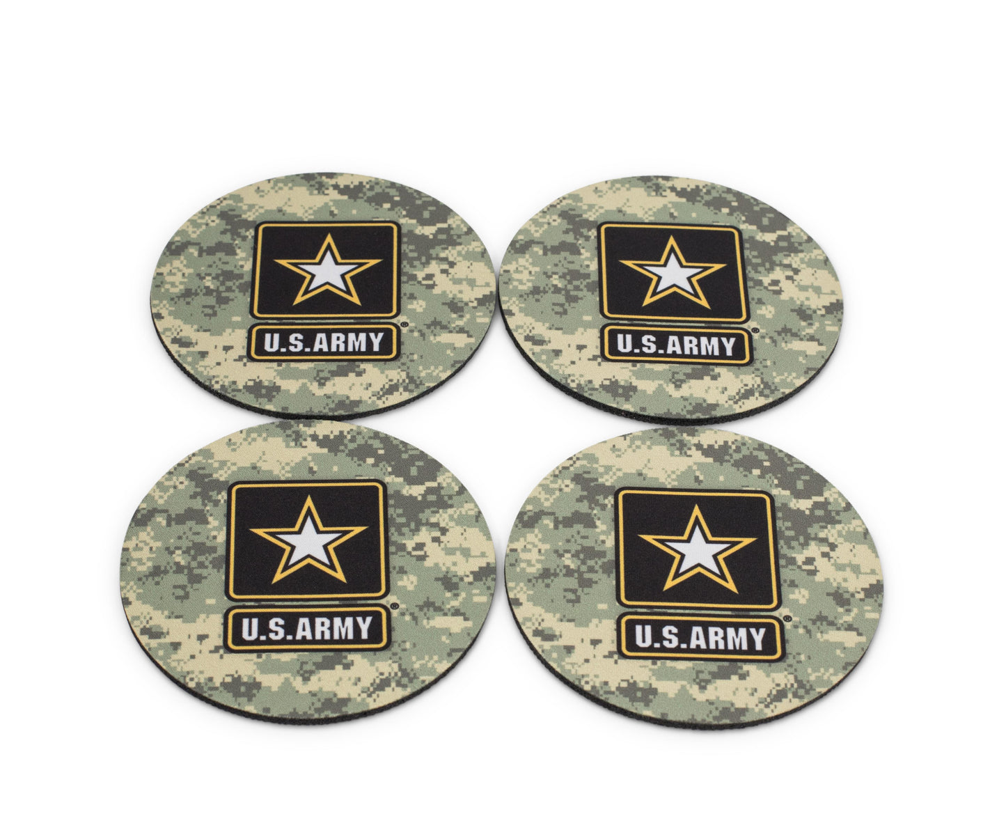 Cool U.S. Army Themed 4-Piece Drink Absorbent Coaster Pads Set for Home Kitchen