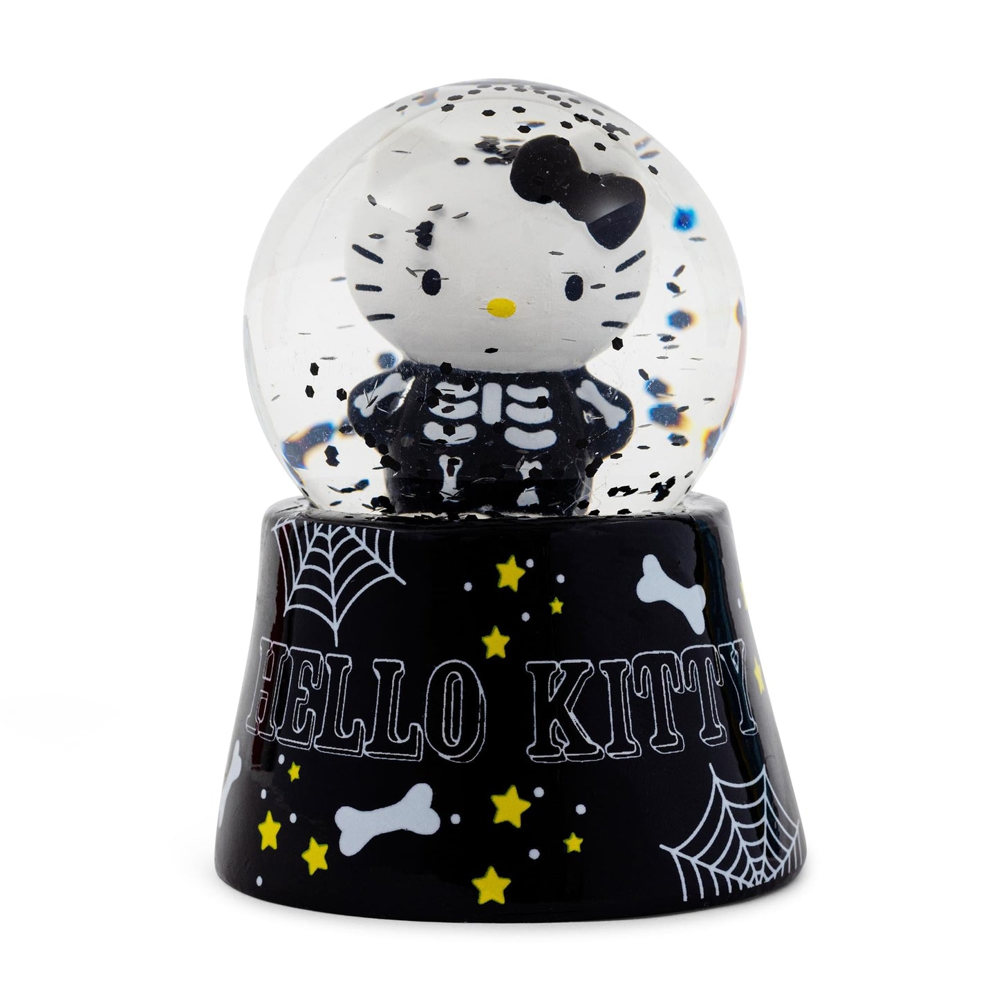 Sanrio Hello Kitty Black Skeleton Mini Light-Up Snow Globe | 3 Inches Tall