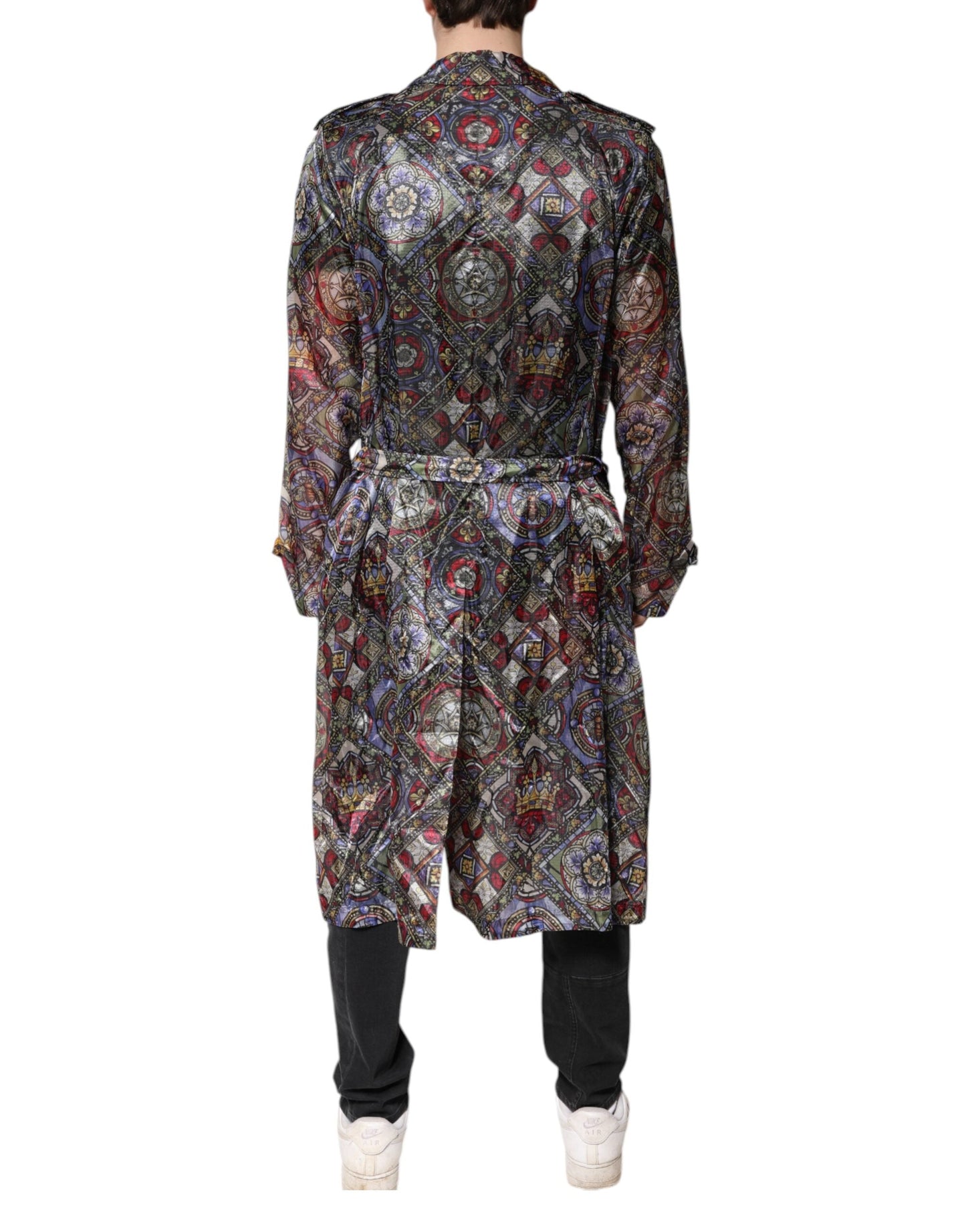 Multicolor Royal Bee Crown Trench Coat Jacket