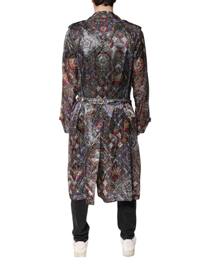 Multicolor Royal Bee Crown Trench Coat Jacket