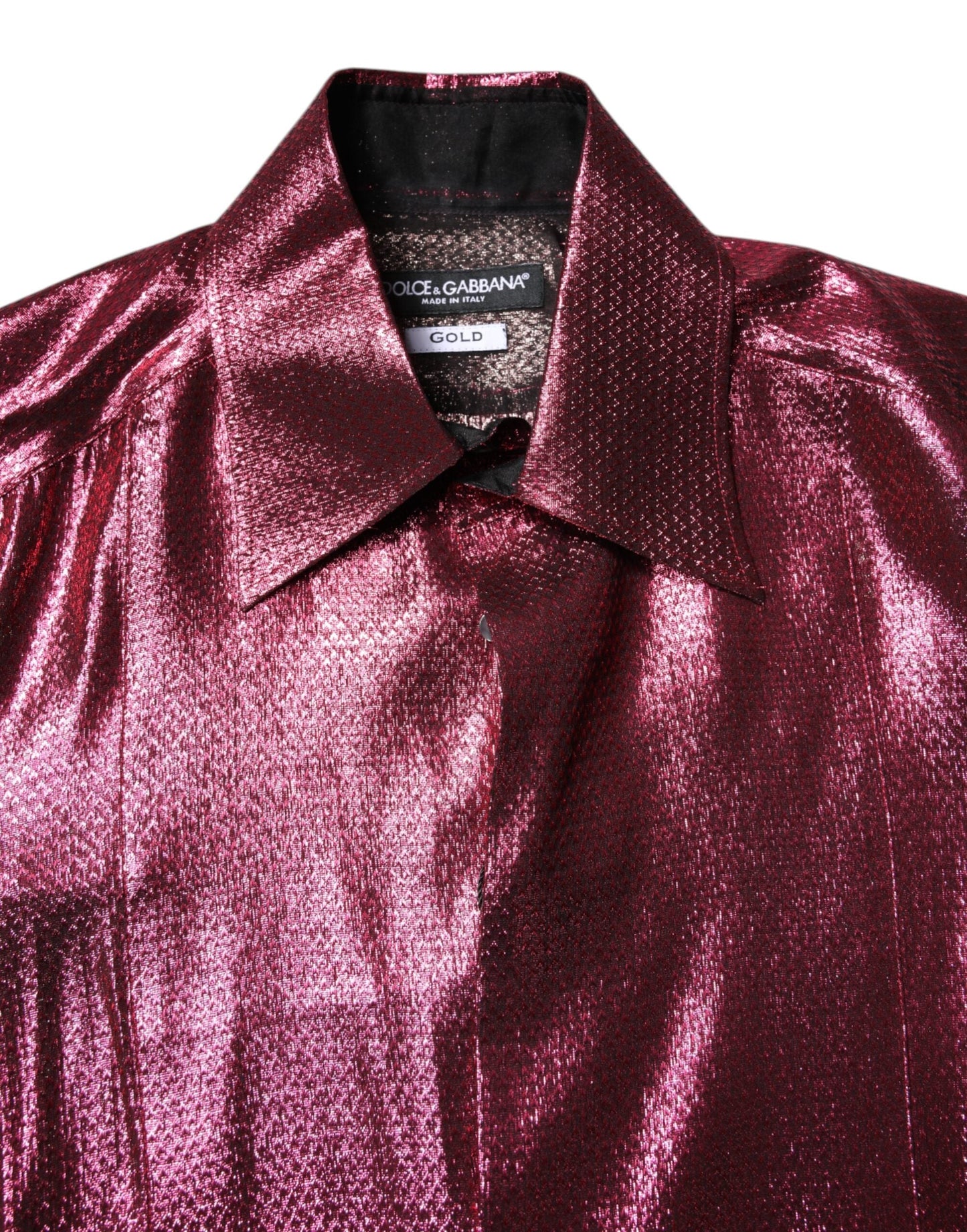 Metallic Red Cotton GOLD Dress Formal Shirt