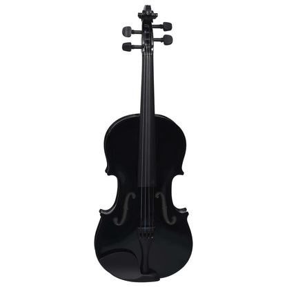 Violin Full Set with Bow and Chin Rest Black 4/4